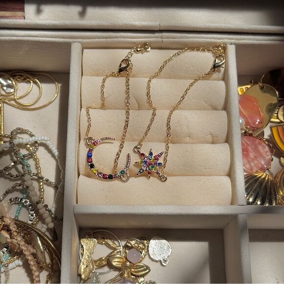 Gold Multicolor Moon and Star Bracelet Set - Picture 3 of 4